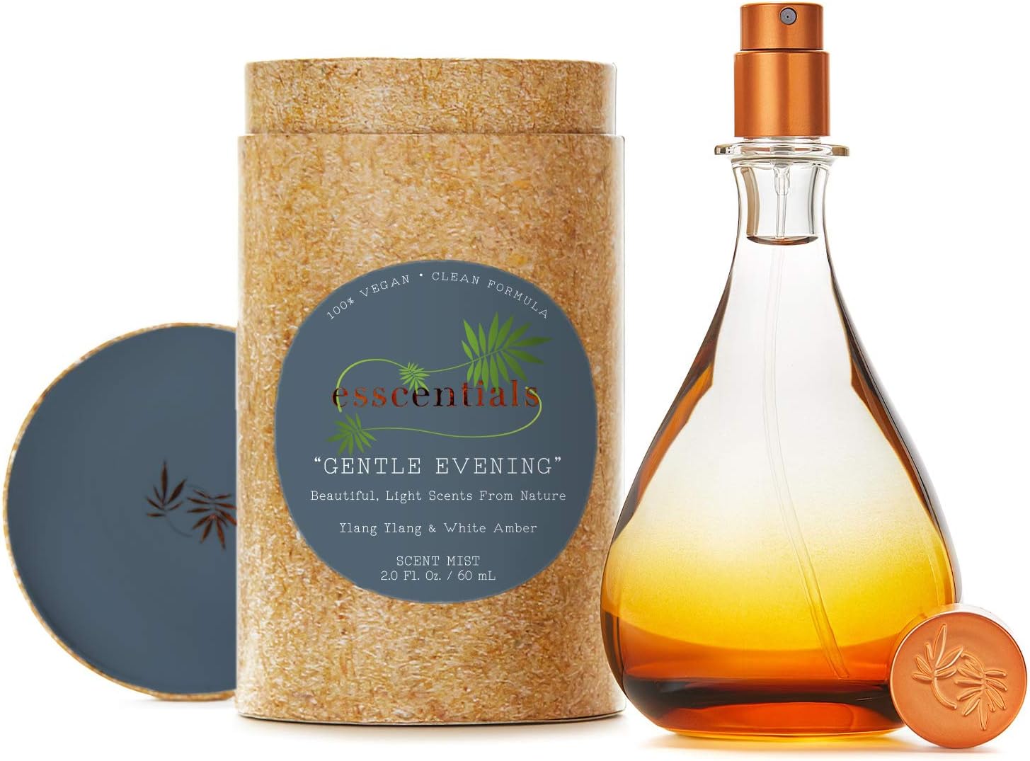 ESSCENTIALS Gentle Evening Fragrance Mist | Light, Buildable, Spray Fragrance Featuring Subtle Notes Of Ylang Ylang & White Amber, 2.0 oz / 60mL