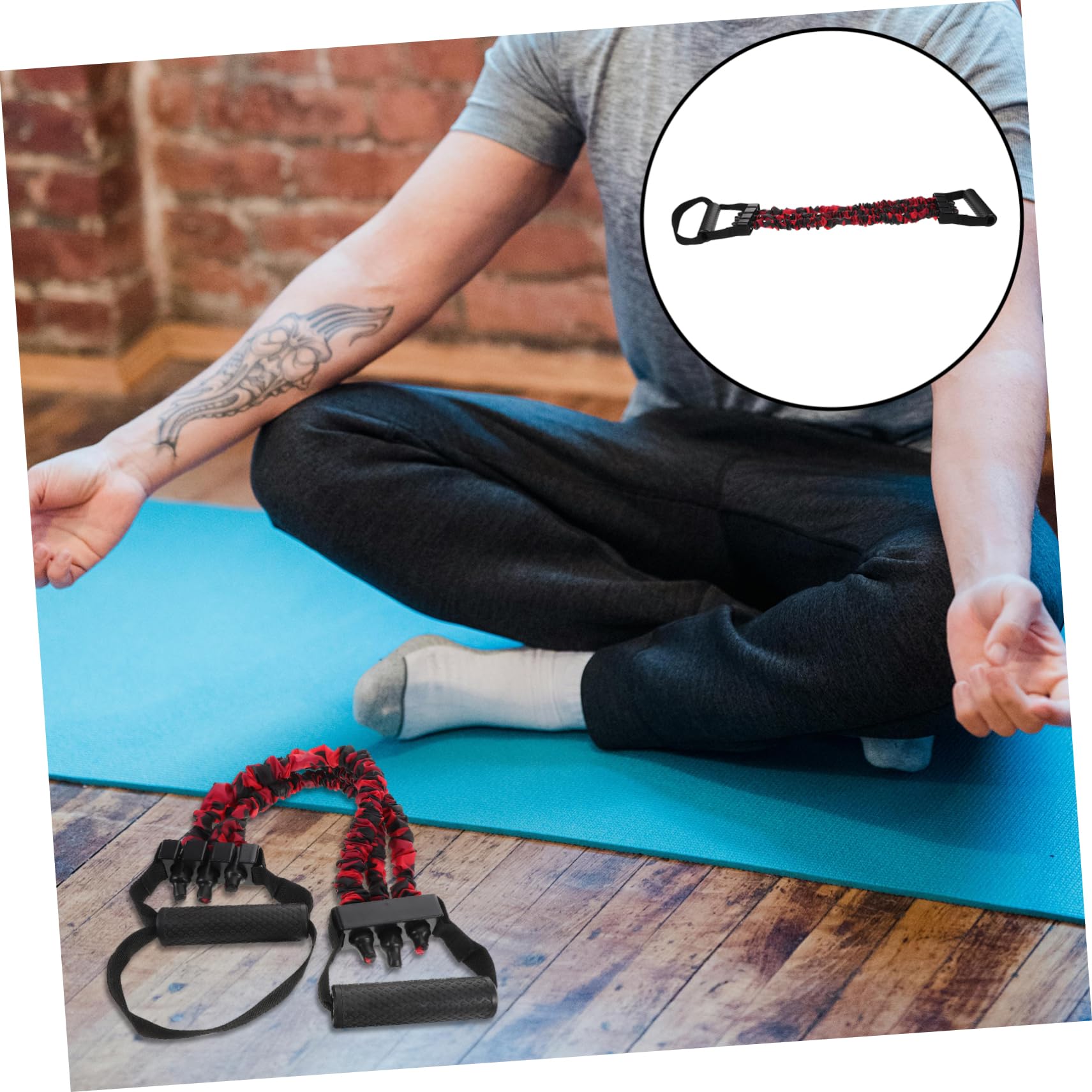 ibasenice Multifunktionaler Brustexpander Trainingsgerät aus Kunststoff Stahl für Brust und Armkrafttraining Zuhause für Männer Frauen