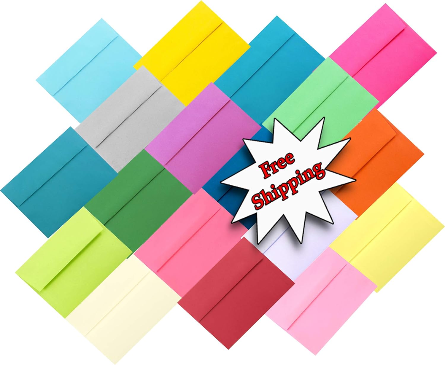 Assorted Multi Color 100 Boxed A2 (4-3/8 x 5-3/4) Envelopes for Mini cards Response Thank You Greeting Invitation Announcement Showers Astrobrights & More from The Envelope Gallery
