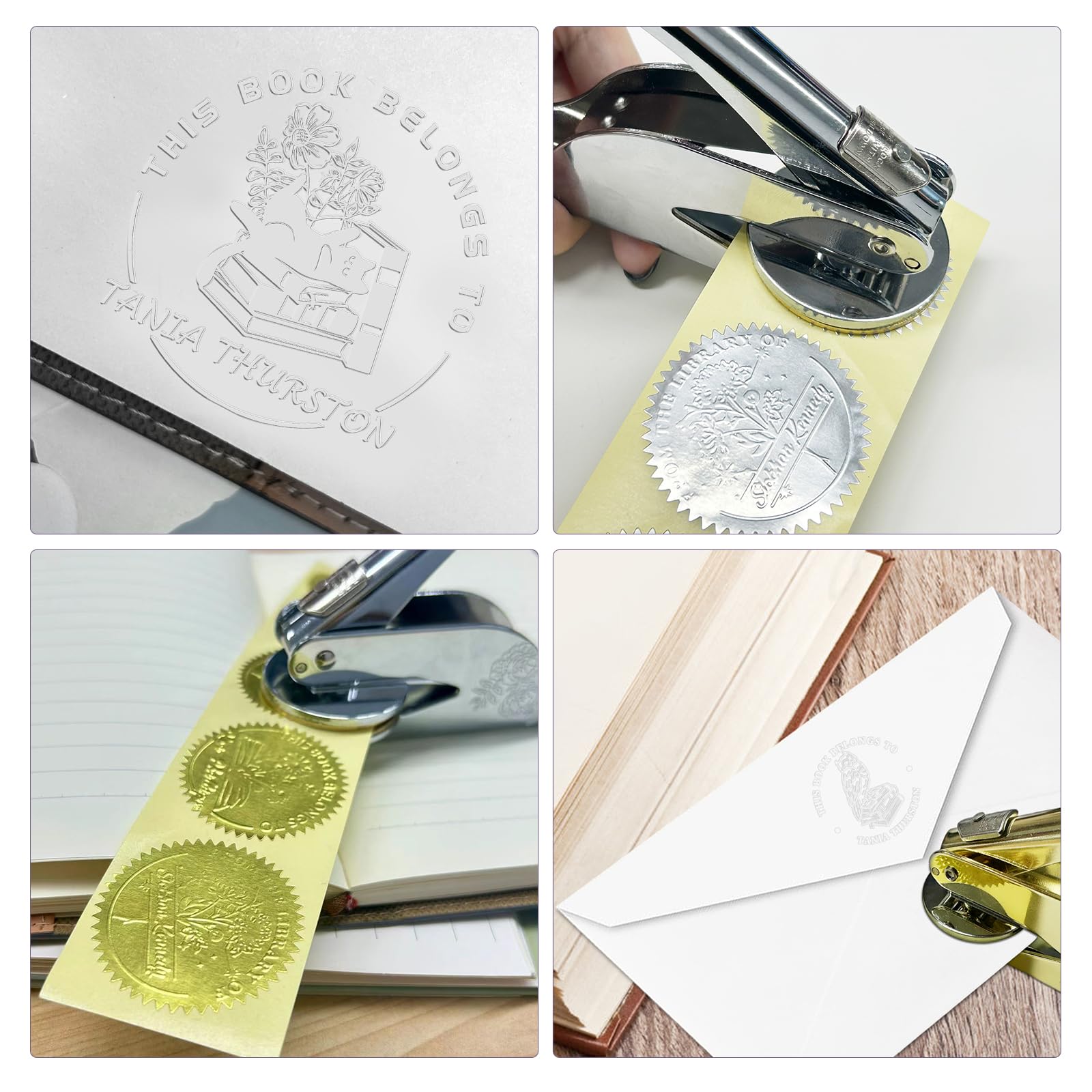 Estampadora de biblioteca personalizada hecha con su nombre - Sello de libro personalizado de la biblioteca de estampadoras Regalos para amantes de los libros