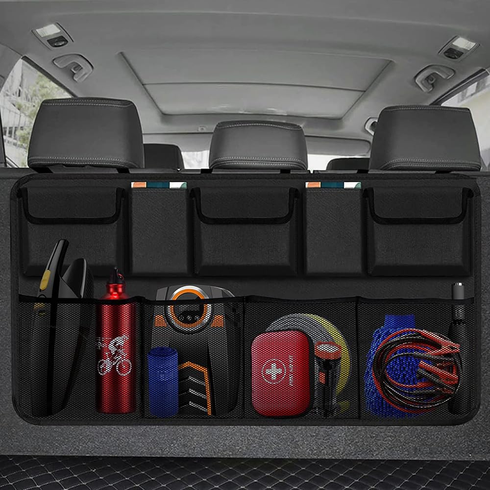 OTYKPXNV Organisateur De Coffre Voiture Pour Toyota Yaris Hybrid 2020-2024, Suspendu Sac Rangement Pliable Stockage Multipurpose Sacs Interieur Accessoires,A-85 * 45