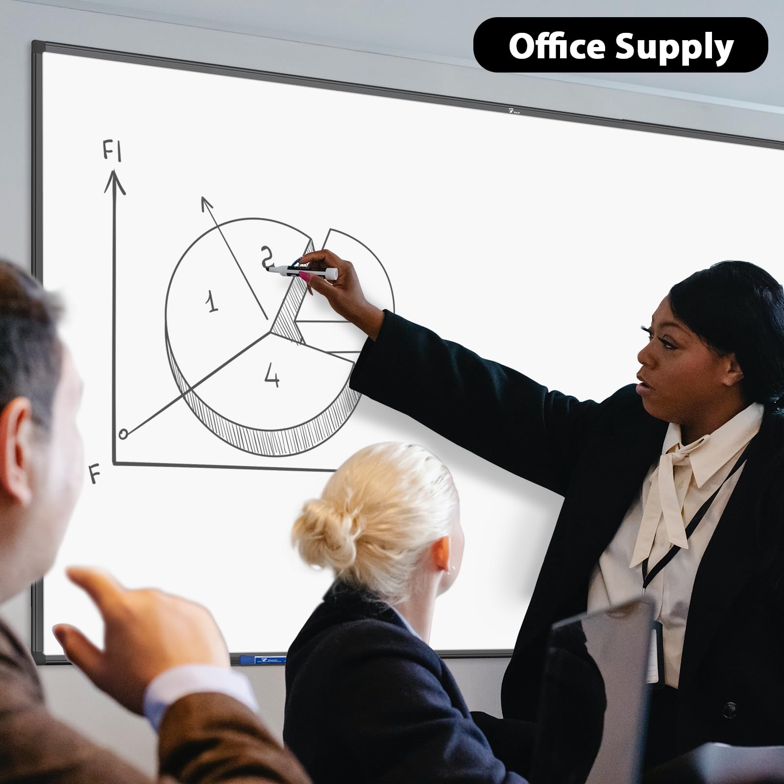 TOWON Black Border Magnetic Dry Erase Board, 72 x 48 in White Board Dry Erase, Aluminum Framed Whiteboard for Wall, XL Dry Erase Board Wall Mounted with Markers, Pen Tray, Magnets, Cleaning Wipe