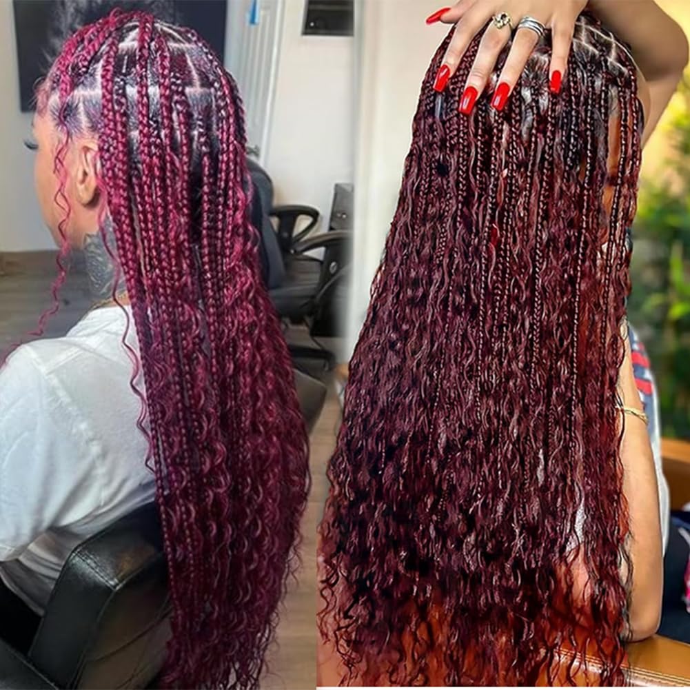 Amazon.com : Human Braiding Hair 24 Inch 99j Wine Red  display picture 1