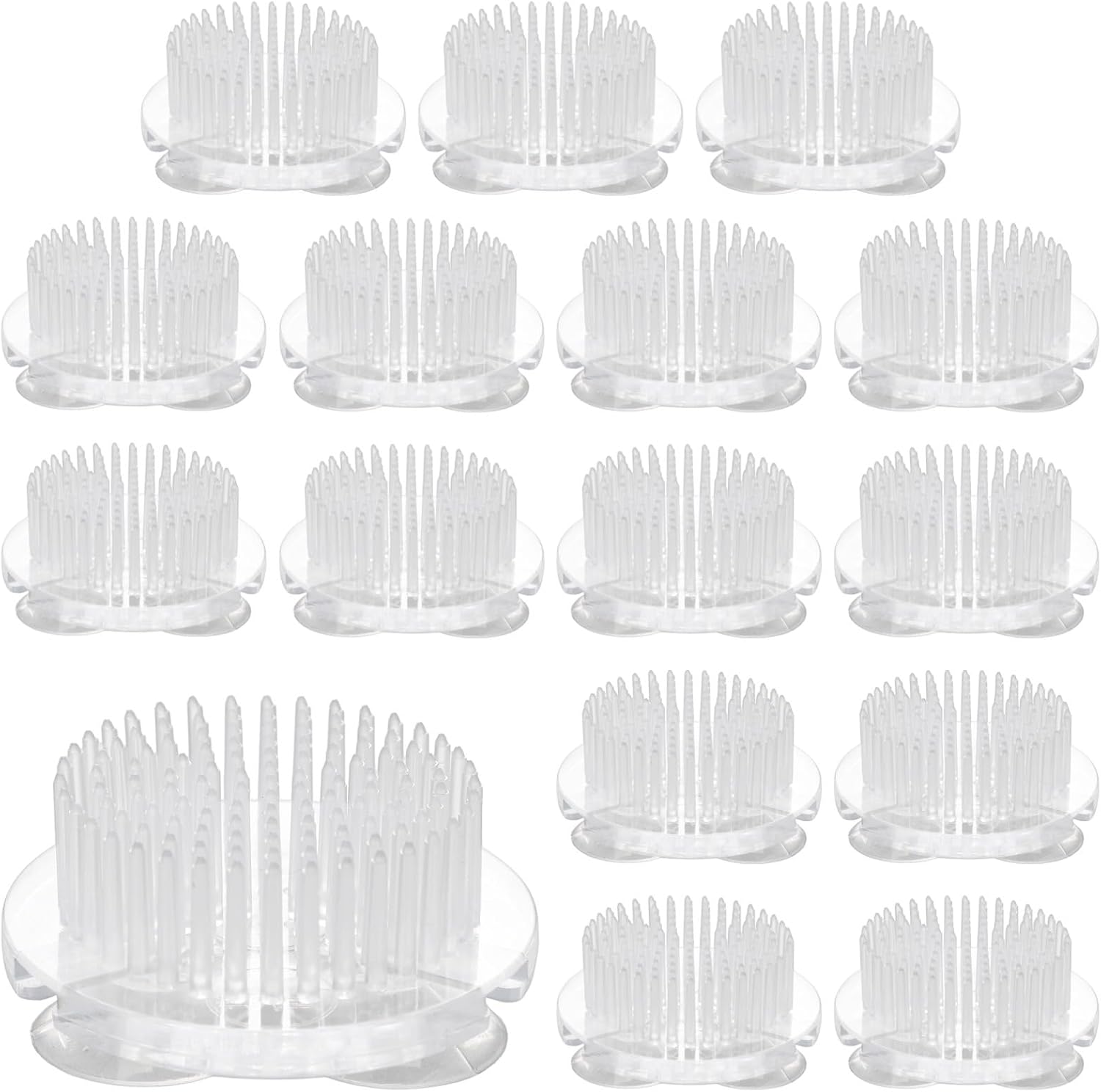 1.9 In 16 Pcs Clear Flower Frogs With Suction Cups, Plastic Round Pin Frog For Floral Arranging, Wedding, Home Decor