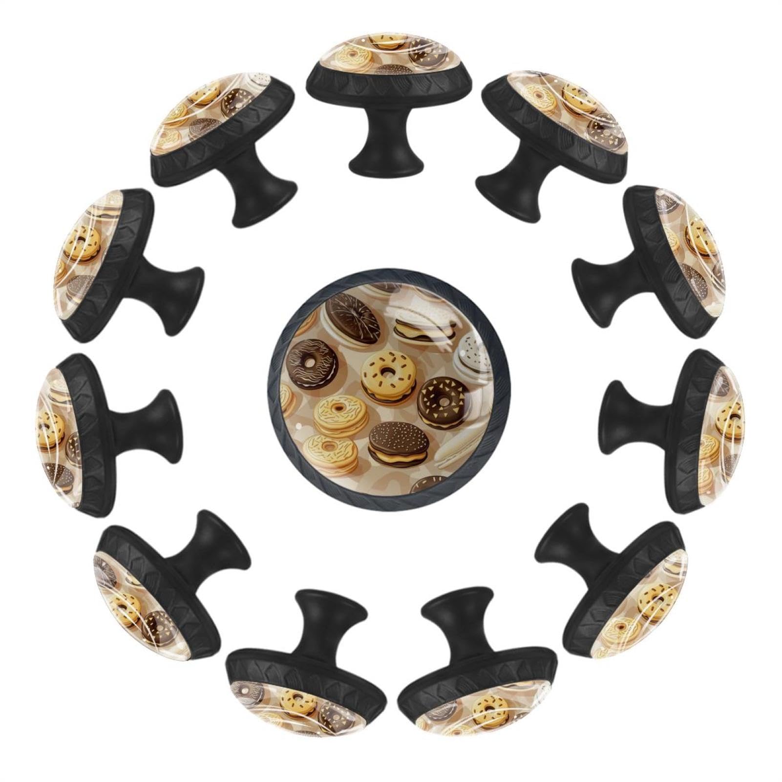 Boutons de tiroir marron caramel en verre de cristal | Lot de 12