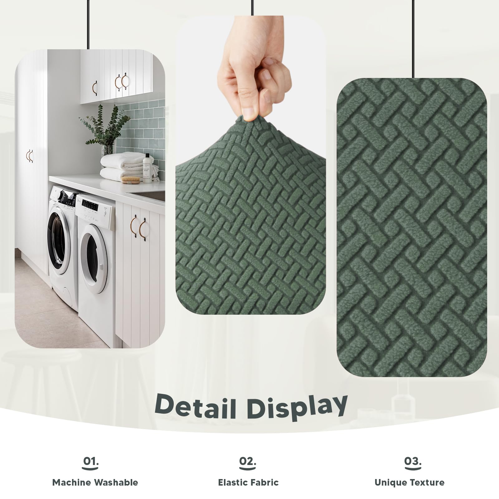 Coprisedie 4 Pezzi Coprisedia Elasticizzato Universale Jacquard Coprisedie per Sedia Fodere per Sedie da Cucina Lavabili Removibili Coprisedia Seduta per Hotel Ristorante (Verde Chiaro, 4 Pezzi)-TB