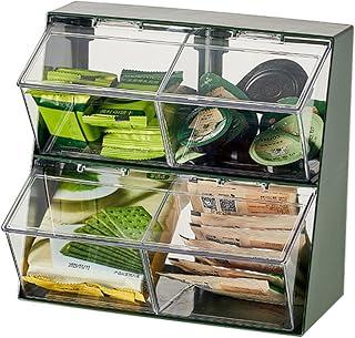 Fcnjsao Soporte para café de gran capacidad, soporte para café, bolsa de té estable, estuche de almacenamiento portátil para organización de café para encimeras