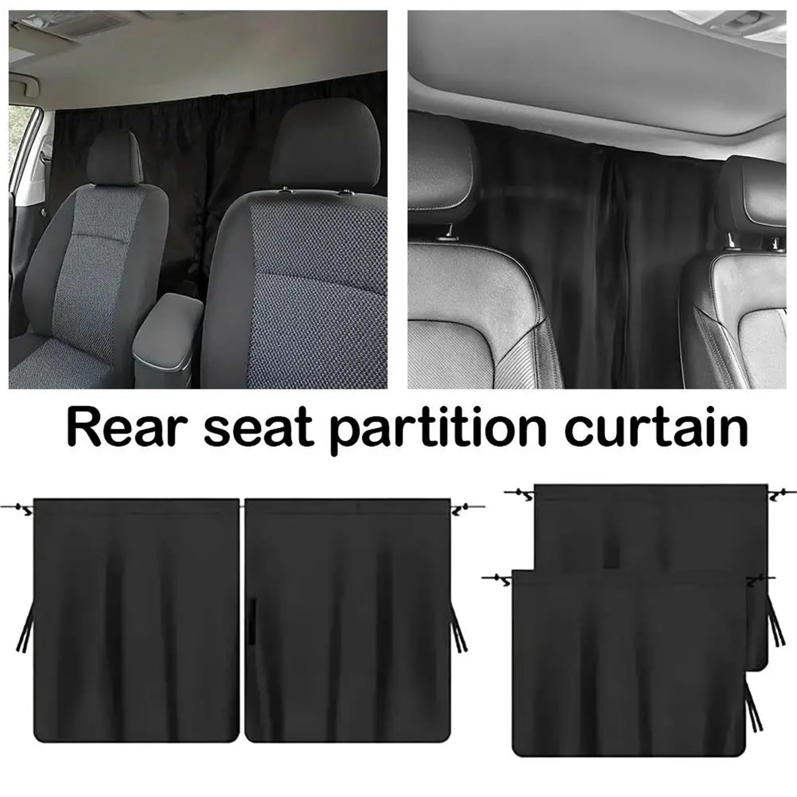 Rideaux de Séparation Voiture Ensemble de Rideaux séparateurs confidentialité for Voiture, 4 pièces, Pare-Soleil fenêtre occultants Amovibles for siège arrière, Sieste Voyage et Camping(Color 1)