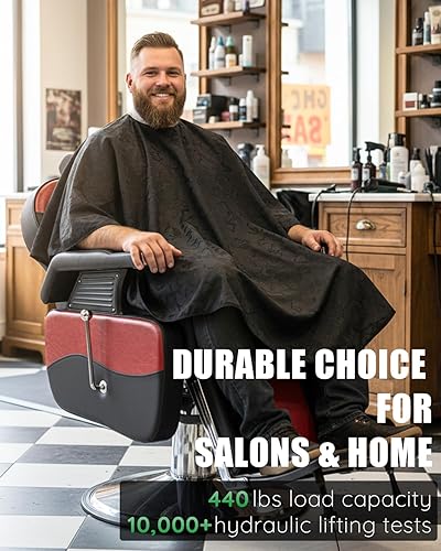 Miniatura 30 de Silla de peluquería para estilista, silla de belleza reclinable con bomba hidráulica de alta resistencia, silla giratoria de 360° para peluquería