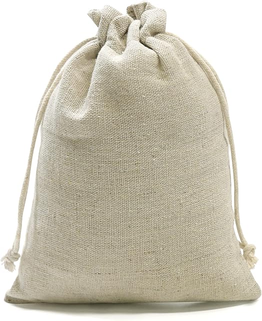 SumDirect 20Pcs Cotton Muslin Bags-Brown Small lightweight Gift Bags Breathable Pouches with Drawstring Reusable Packing Storage Bags for Wedding, Party, Birthday (15x20cm)