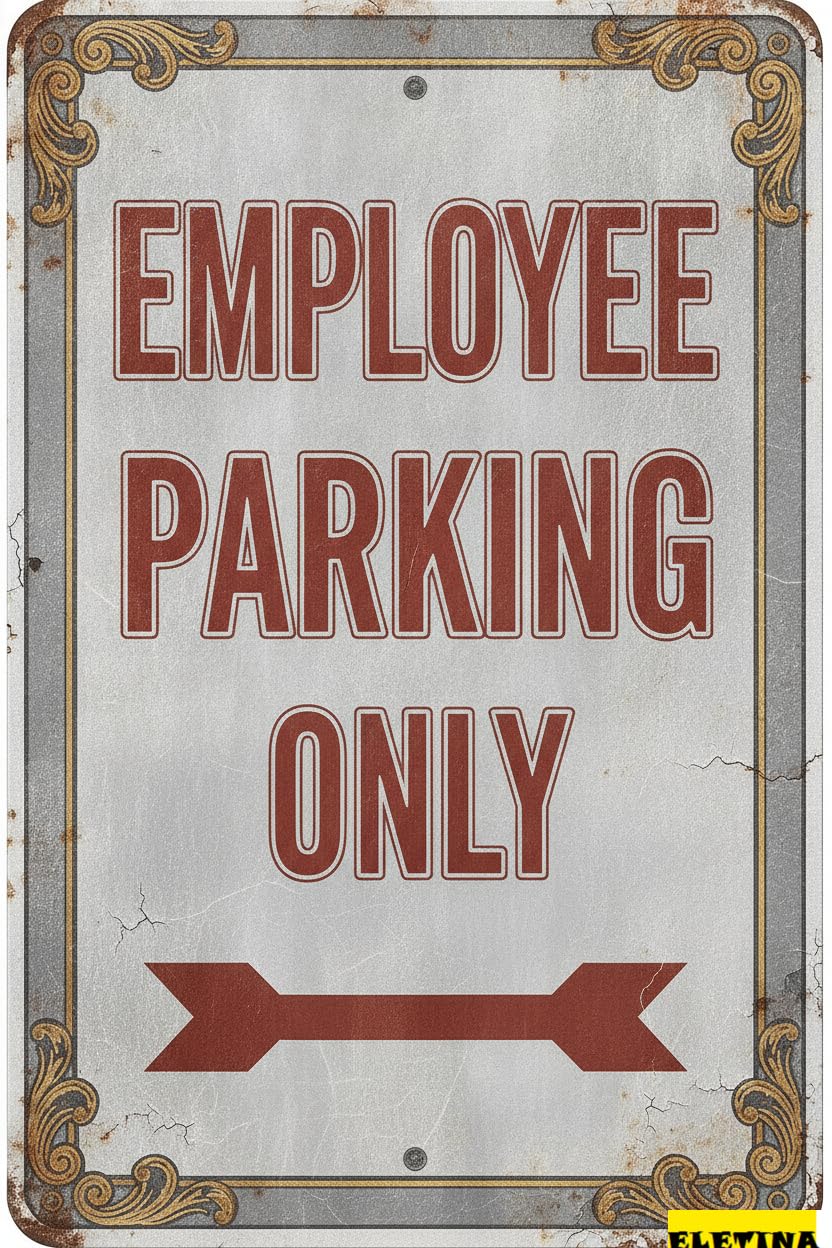 Personalized Sign for Man Cave Warning Employee Parking Only Wall Art Decor Metal Beware Caution Vintage Metal Poster Street Gate Outdoor High Way 8x12in Metal Quality Private Property Decorative