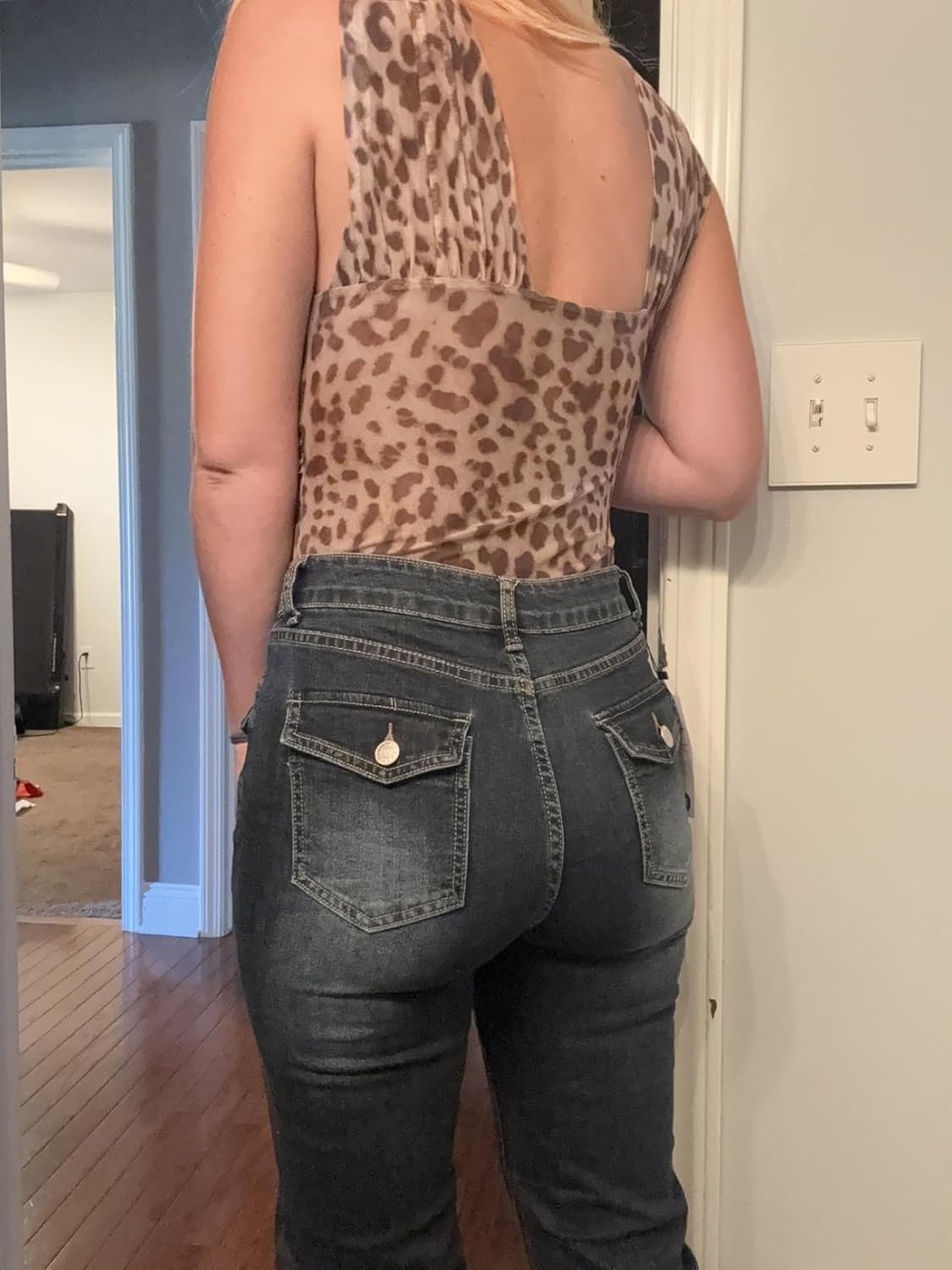 EMMIOL Mid-Low Rise Flare Jeans for Women, Y2K Baggy Boot Cut Flared Bootcut Wide Leg Womens Denim Pants Stretch - Image 3