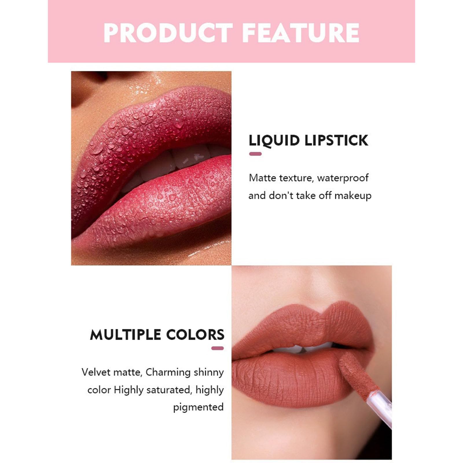 Matte Velvets Finish Lippenstift, langanhaltende, wischfeste Formeln, 14 Farbtöne, feuchtigkeitsspendender, nicht übertragender Lipgloss, übertragungssicherer Lipgloss