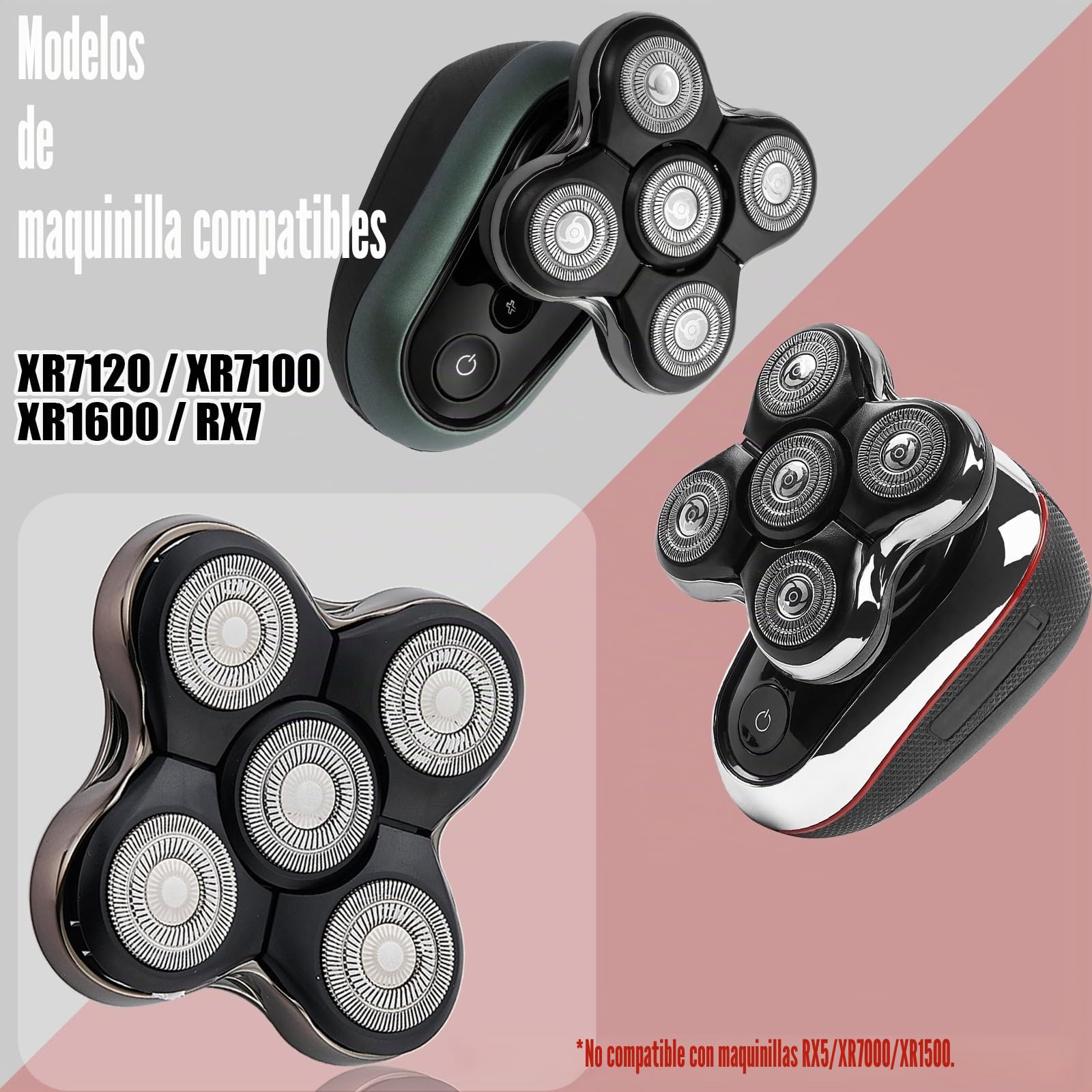 Cuchillas de repuesto RX7 compatibles con Remi**ton Balder XR1600, BOSS XR7120, XR7100 - Cuchillas de corte de pelo de alta precisión (2 paquetes)