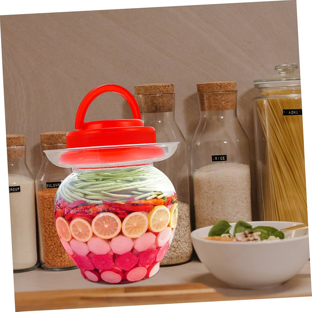 Amazon｜YARNOW 漬物 瓶 透明 容器 蓋付き 中華 漬物 瓶 容器 蓋