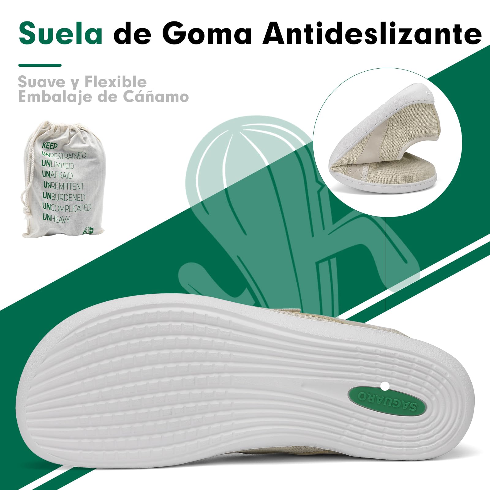 SAGUARO Unisex Knit Barefoot Zapatillas Minimalistas, Luck Ⅰ, Talla 36-48 — view 6