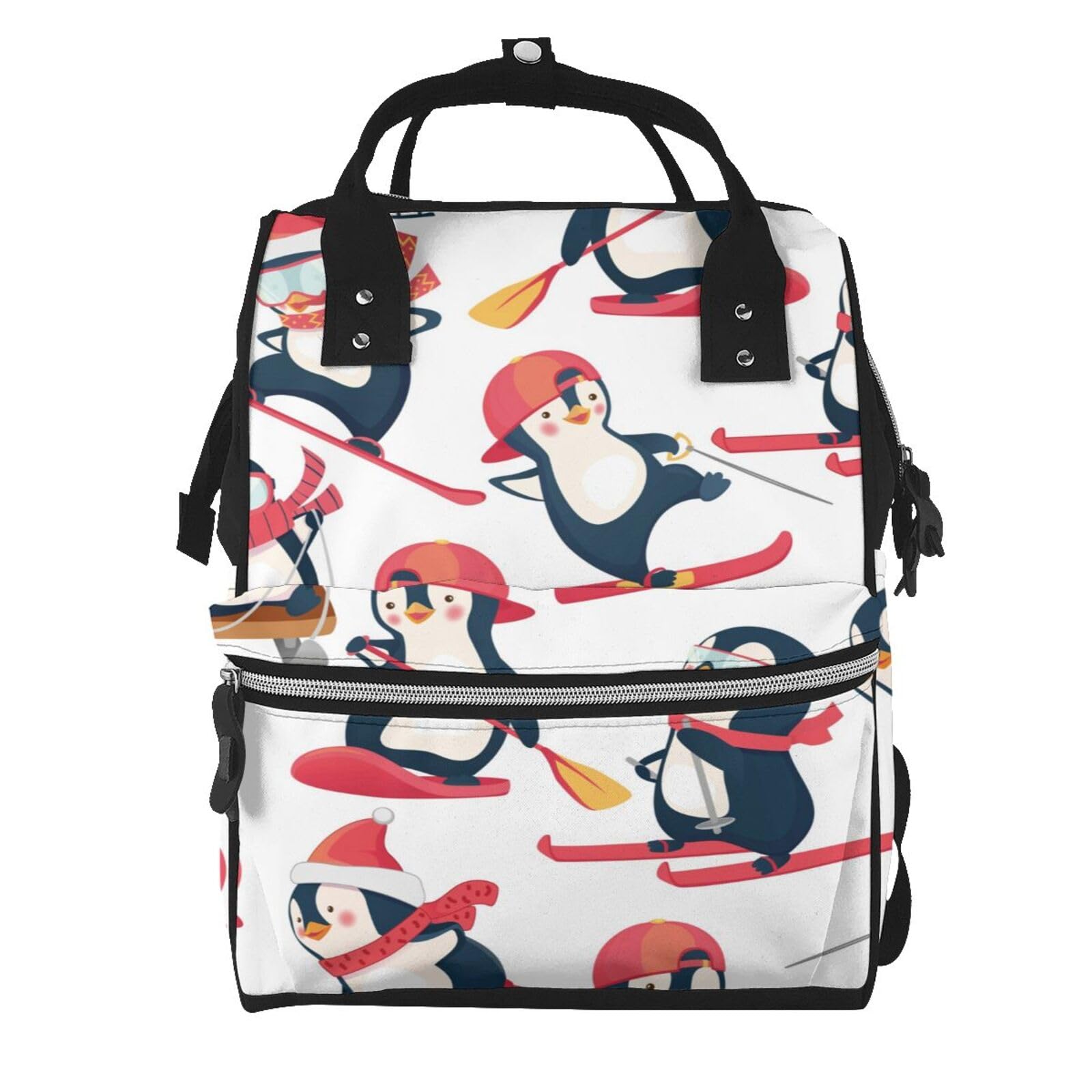 Sac à dos à langer pingouins multicolore pour femme | Taille unique - 7