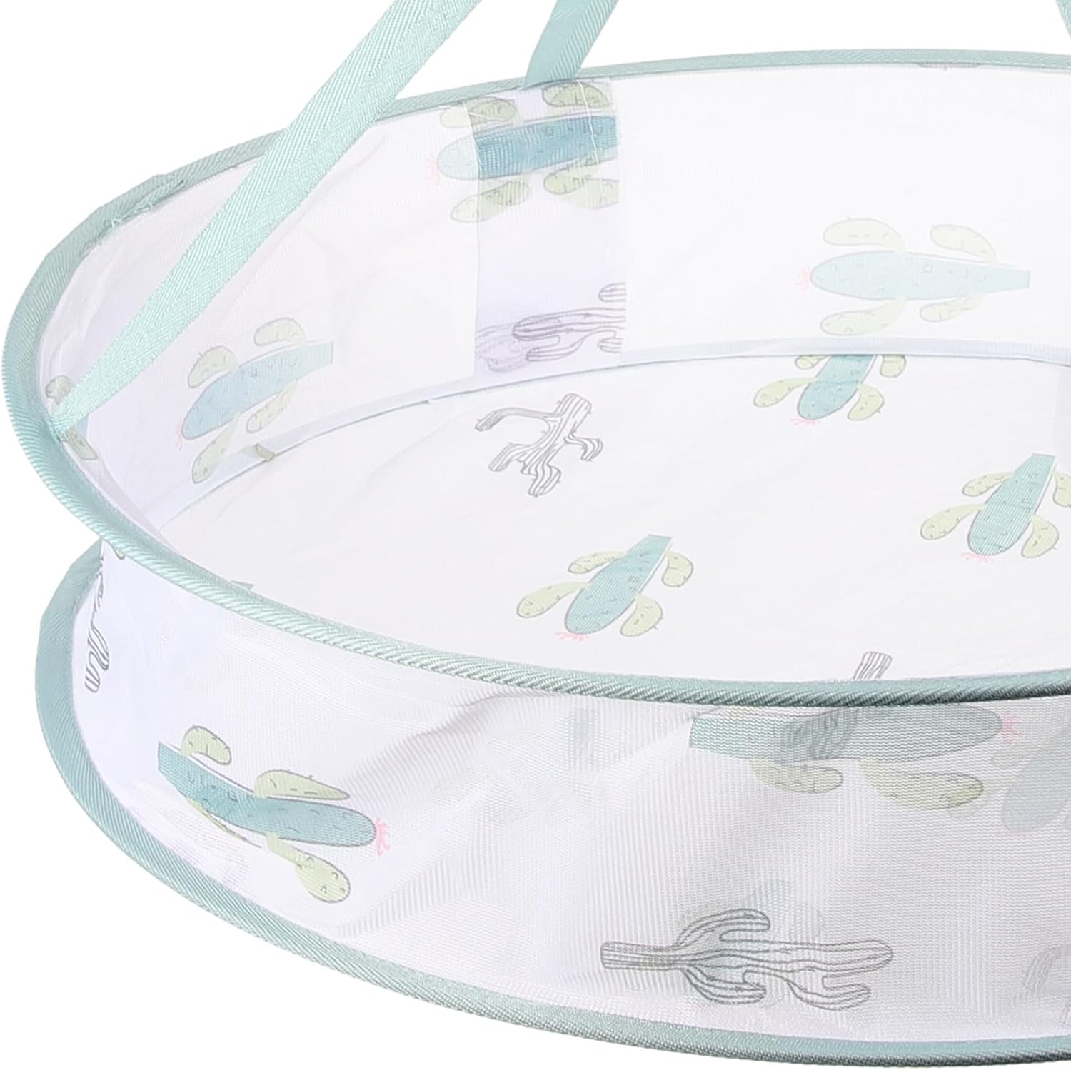 Green Polyester Hanging Drying Basket with Fixed Hook, Breathable Mesh