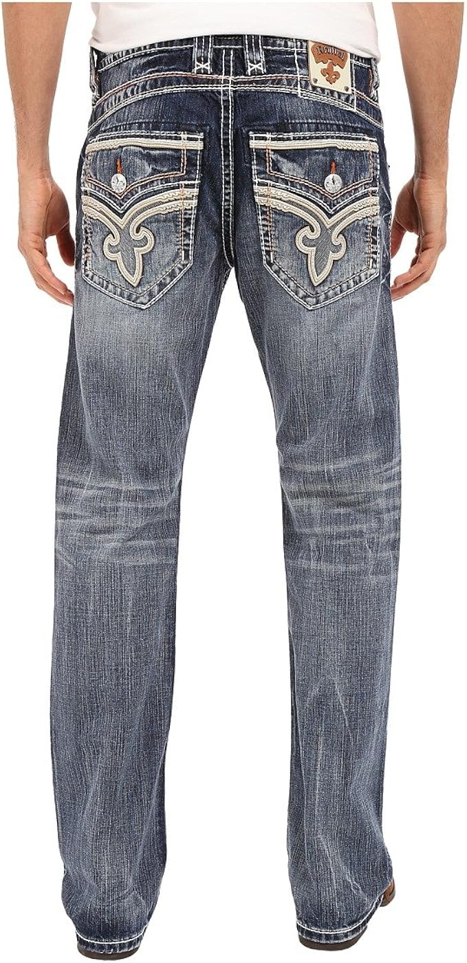 Amazon.com: Rock Revival Hombre Lanne B203 Bootcut Jean, Azul oscuro :  Ropa, Zapatos y Joyería