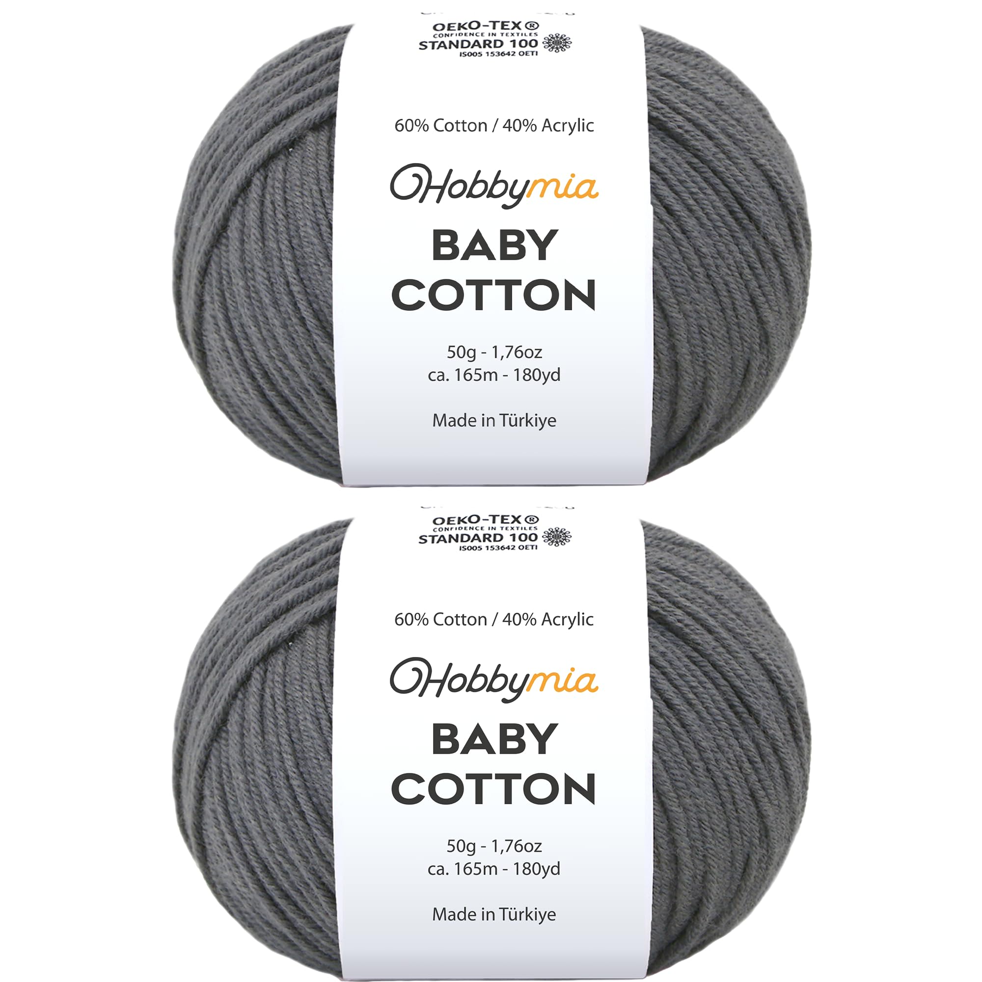 Baby Cotton Blend Yarn – Soft Sport Weight Yarn for Crochet & Amigurumi - 50g/180yds - 60% Cotton 40% Acrylic - Ideal for Baby & Knitting Proj.(Neon Green, 1 Ball) — view 133