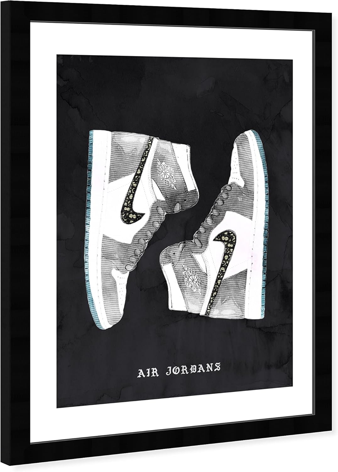 Wynwood Studio Fashion and Glam Modern Basketball Retro Shoes Canvas Wall Art Classic Sneakers II Living Room Bedroom and Bathroom Home Decor 13x19 Black and White