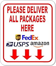 Please Deliver All Packages Here With Arrows 8.5"x10" Aluminum Composite Sign - Delivery Instructions for Packages from Amazon, FedEx, USPS, UPS, Indoor Outdoor Signs for Home, Office, Work