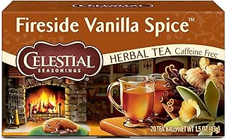 Celestial Seasonings Herbal Tea, Fireside Vanilla Spice, Caffeine Free, 20 Tea Bags (Pack Of 6)