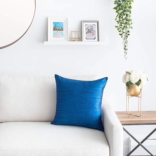Miniatura 4 de The White Petals Fundas de cojín azules para sofá, sofá y cama (20 x 20 pulgadas, paquete de 2)