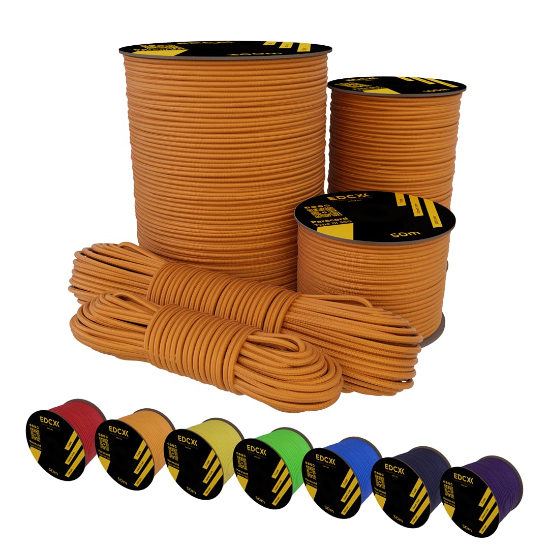 Buy EdcX 4mm Nylon Paracord 550 (15, 30, 50, 100 and 300m) Type III