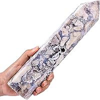 Vista 42 de AMOYSTONE Torre de obelisco de cristal curativo grande, varita de punta de cuarzo rosa, decoración de cristal, regalos de Reiki para Bignners