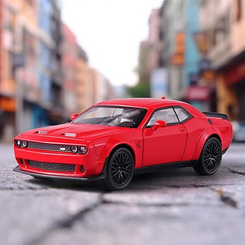 Miniatura 5 de Toy Cars for Kids 132 Challenger Hellcat Die Cast Metal Toy Cars,Pull Back Hellcat CarWith Light and Music Hellcat Toy Car Collectible Model