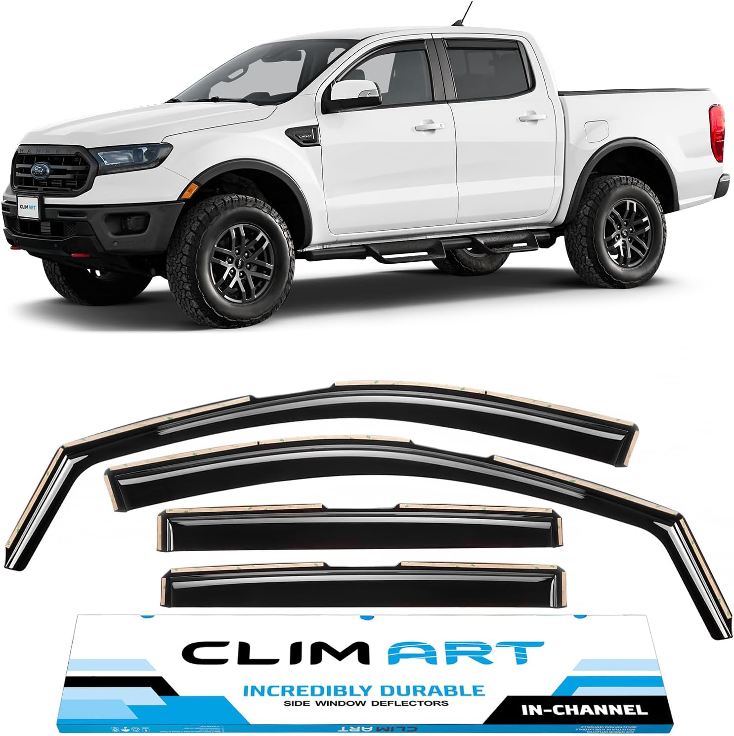 Amazon.com: Lightronic WV94387 Outside-Mount Side Window Deflectors ...