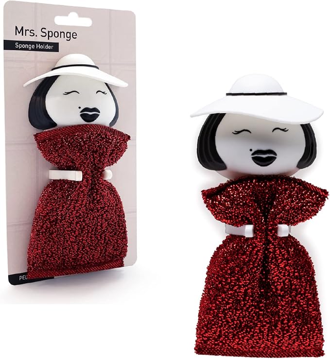 PELEG Design – Schwammhalter Mrs. Sponge | Lustige Halterung für Schwämme | Abtropfgestell | Küchen Organizer | Halterung mit Saugnapf für Küche & Badezimmer | Geschenk an Weihnachten, Geburtstag PELEG Design – Schwammhalter Mrs. Sponge | Lustige Halterung für Schwämme | Abtropfgestell | Küchen Organizer | Halterung mit Saugnapf für Küche & Badezimmer | Geschenk an Weihnachten, Geburtstag