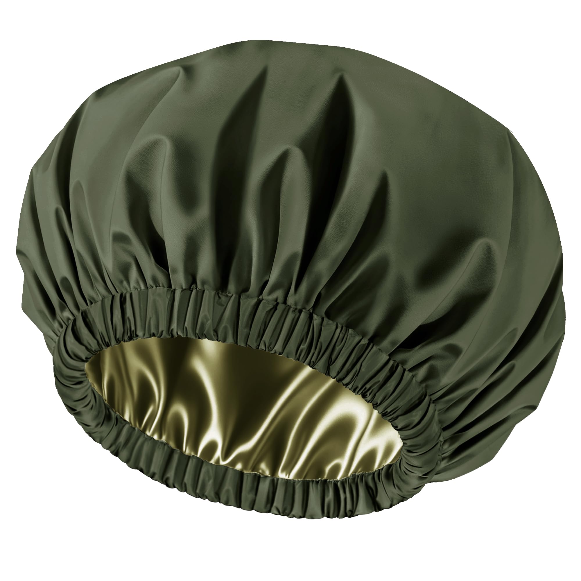 Satin Shower Cap for Women - Waterproof & Reusable -21