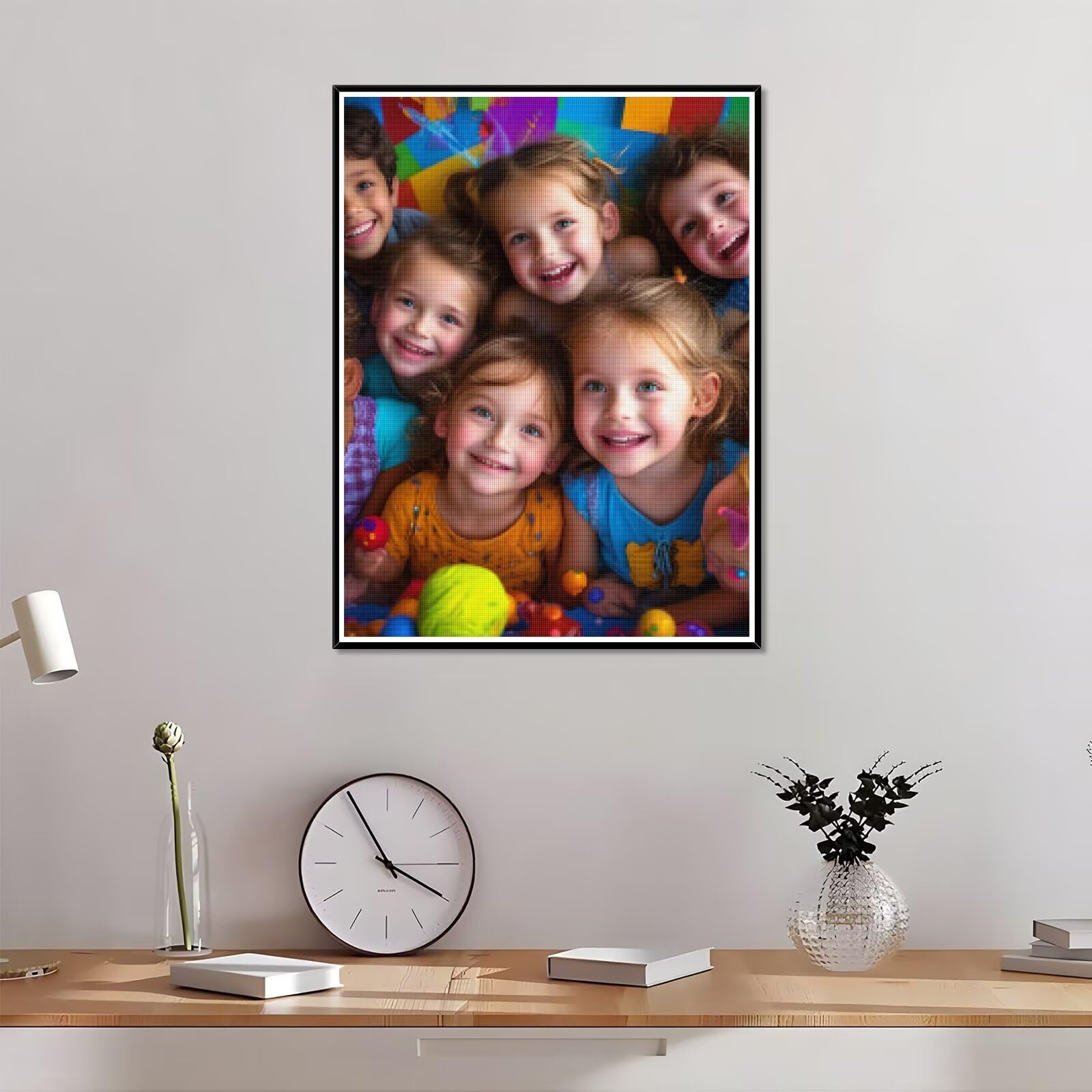 Diamond Painting Personalizzato, 5D DIY Diamond Painting Kit Completo Personalizzato, Kit per Pittura Diamante Personalizzati Con Foto, Mosaico Personalizzata Regalo per Arte Domestica 50x90cm L-51