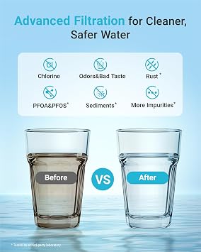 AQUA CREST LT1000PC ADQ747935 MDJ64844601 Refrigerator Water Filter, Replacement for LG LT1000P, LT1000PC, LT1000PCS, ADQ74793501, ADQ74793502, LFXS26973S, Kenmore 469980, 9980, 3 Filters