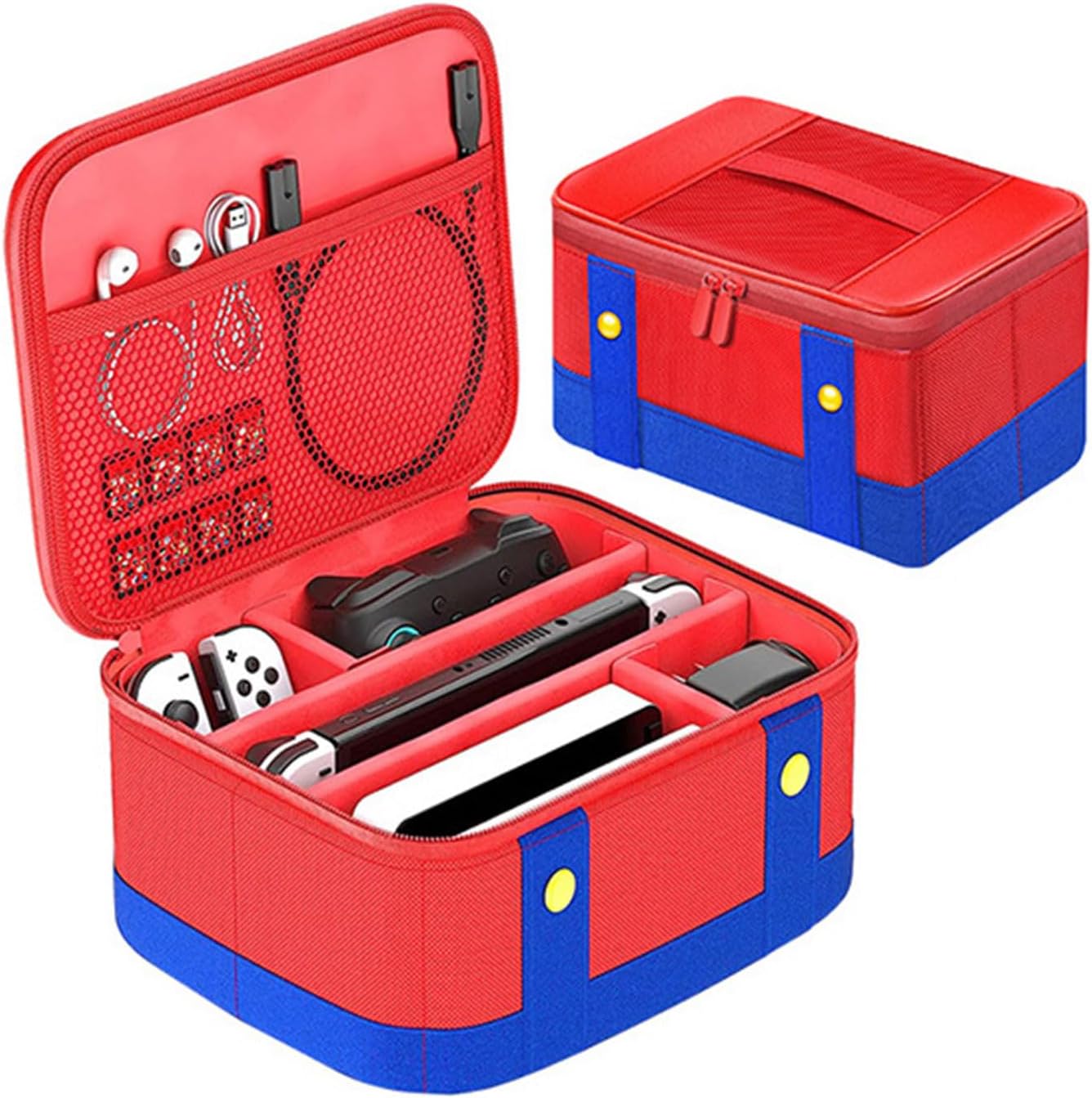 ROUNY Large Carrying Protective Hard Case for Nintendo Switch OLED Console Pro Controller, Game Travel Storage Bag Case For Nintendo Switch Accessories