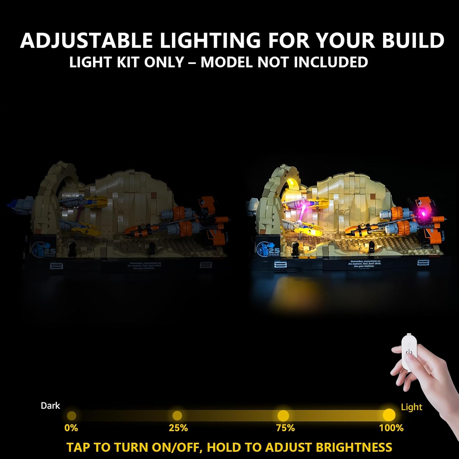 BrickSoul LED Light Kit Compatible with Lego Mos ESPA Podrace Diorama 75380 Building Set, Upgrade Wired Dimmable Lighting Accessories for Star Wars Set, Gift for Lego Fans, Not Included 75380 Model