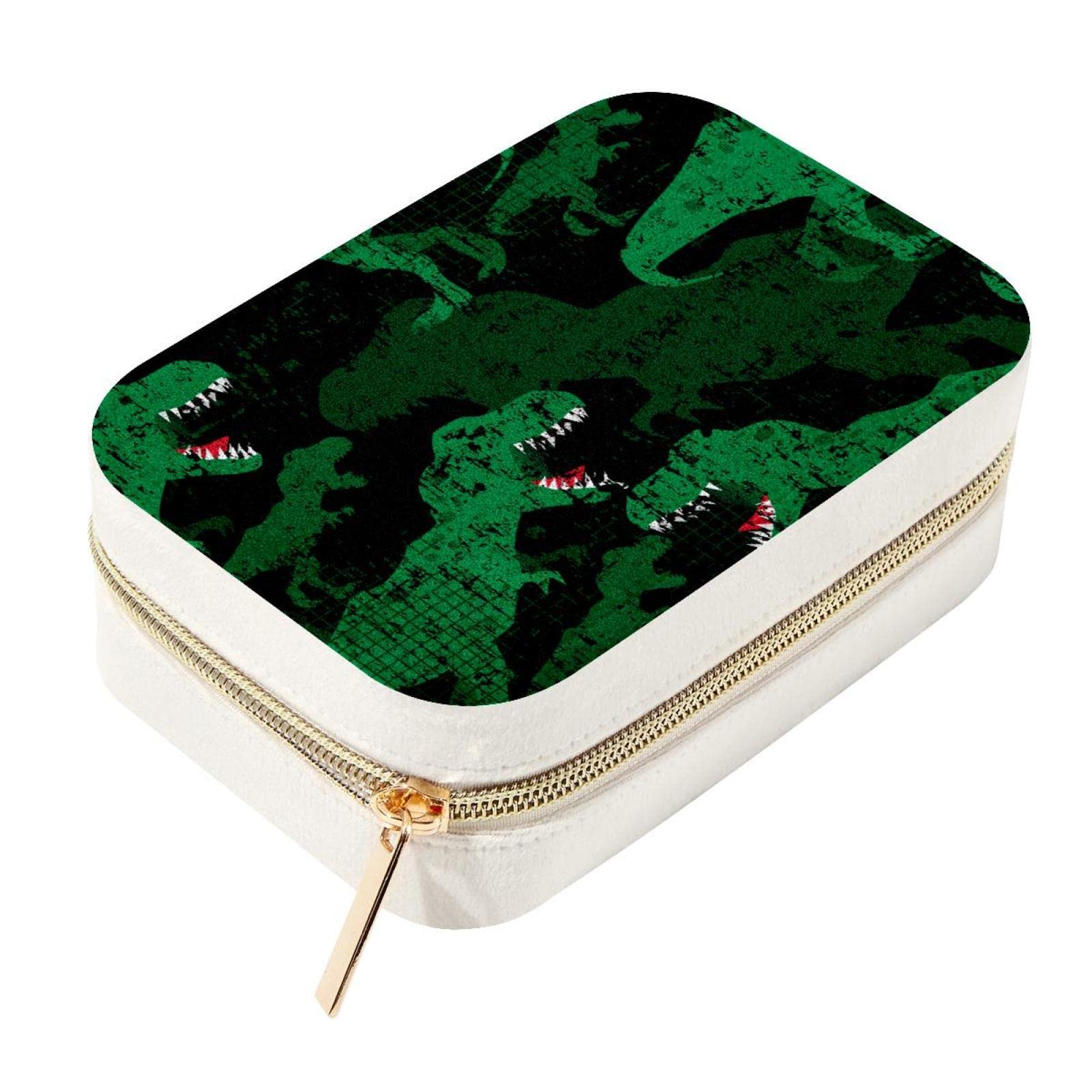 Boîte à bijoux de voyage en velours vert et noir de haute qualité