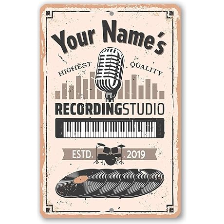 Personalized Recording Studio Sign: The Epitome of Music Studio Decor