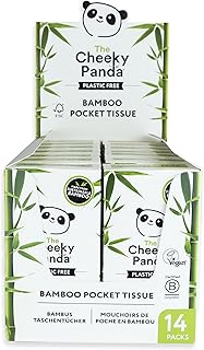 Bamboo Facial Tissue | 14 x Plastic Free Travel Tissue Packs | 140 Super Soft Pocket Tissues