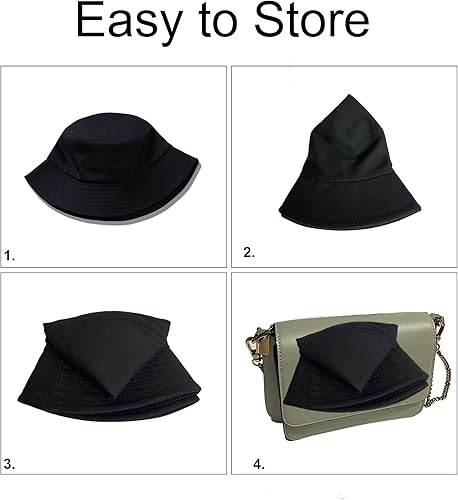 Miniatura 4 de PFFY Bucket Hat for Women Men Cotton Summer Sun Beach Fishing Cap