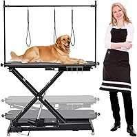 PeakPursuit Electric Dog Grooming Table: 264 lbs Capacity, Height Adjustable 9.4-39.37", Anti-Slip Top, Grooming Arm & Tool Organizer