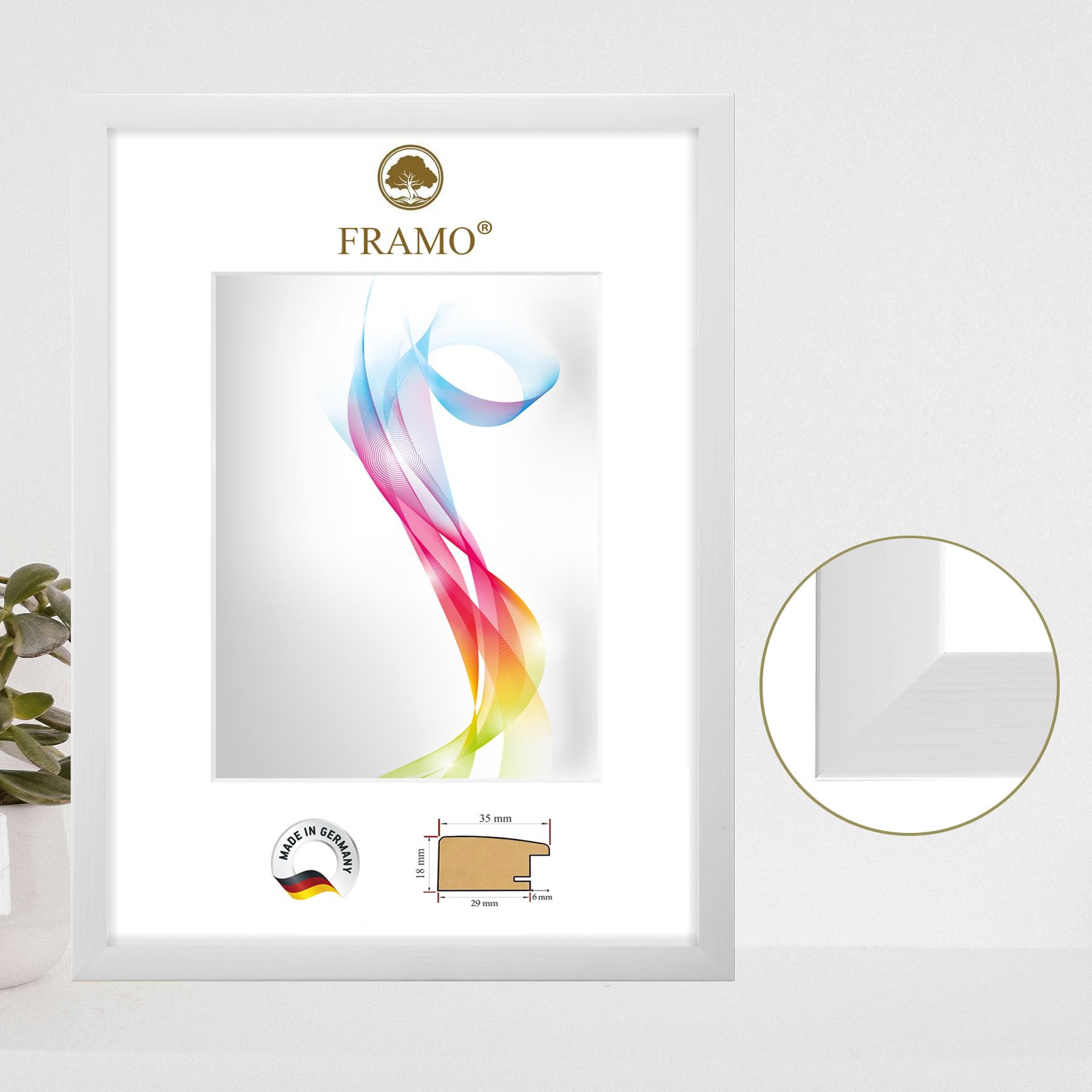 FRAMO Marco de fotos de madera de 50 x 140 cm (tamaño de la imagen) en color pino blanco, tamaño a elegir, marco para pósteres, puzles, collage de fotos, hecho a medida, marco de fotos a medida