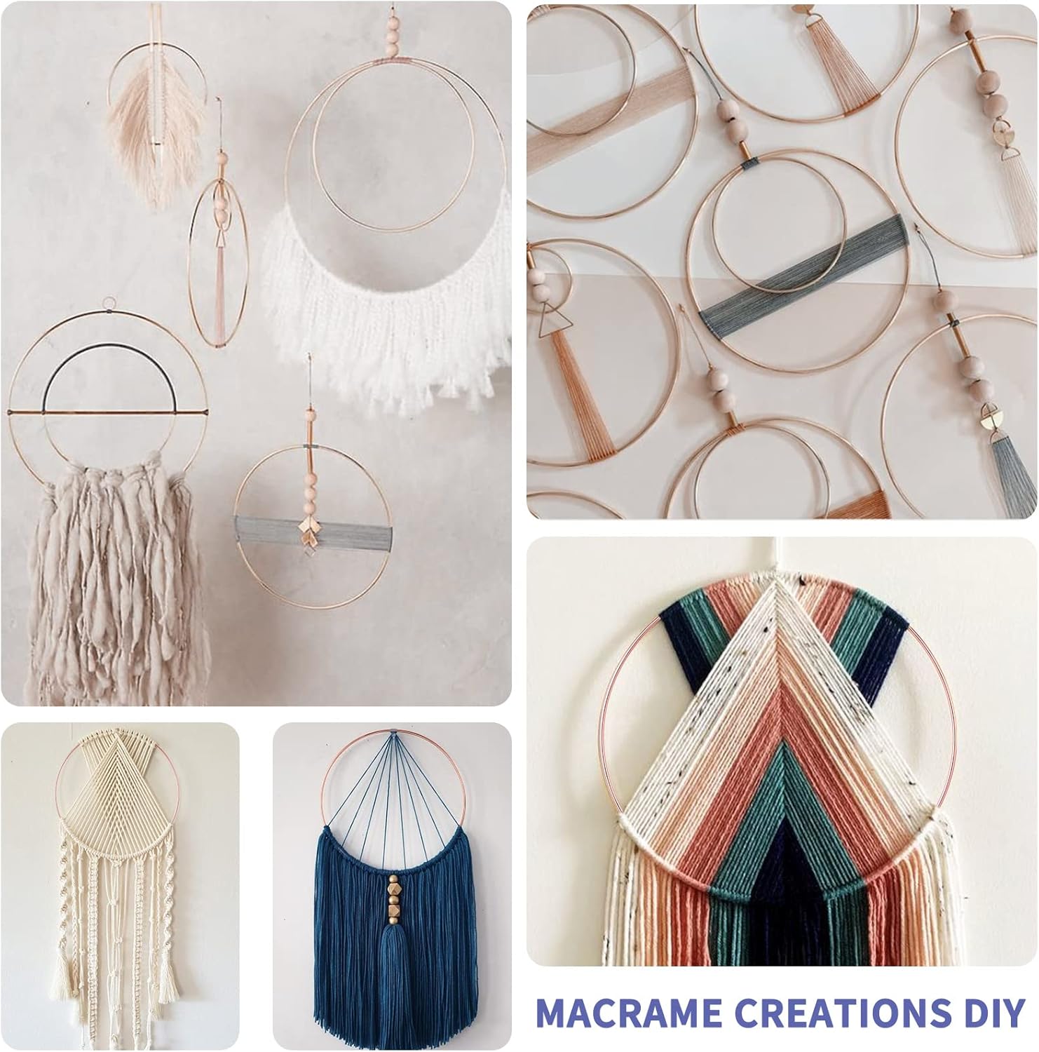 8 Pack Metal Rings for Crafts 18 Inches Macrame Rings Dream Catcher Supplies Floral Hoop Circle Centerpieces for Wedding table Metal Circle Hoops for Crafts DIY Wreath Candle Rings, Rose Gold