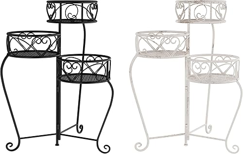 Miniatura 8 de Pure Garden - Soporte de hierro forjado para interiores o exteriores, diseño redondo de metal, accesorios decorativos para exhibición de plantas en