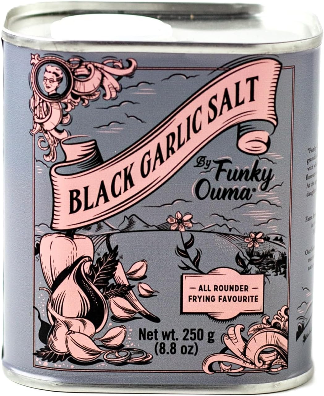 Black Garlic Salt 250g - South African All Purpose Seasoning with Mixed Herbs for Men, Women, Foodies & Dads โ Natural, Vegan, Low Sodium โ BBQ & Kitchen Essentials