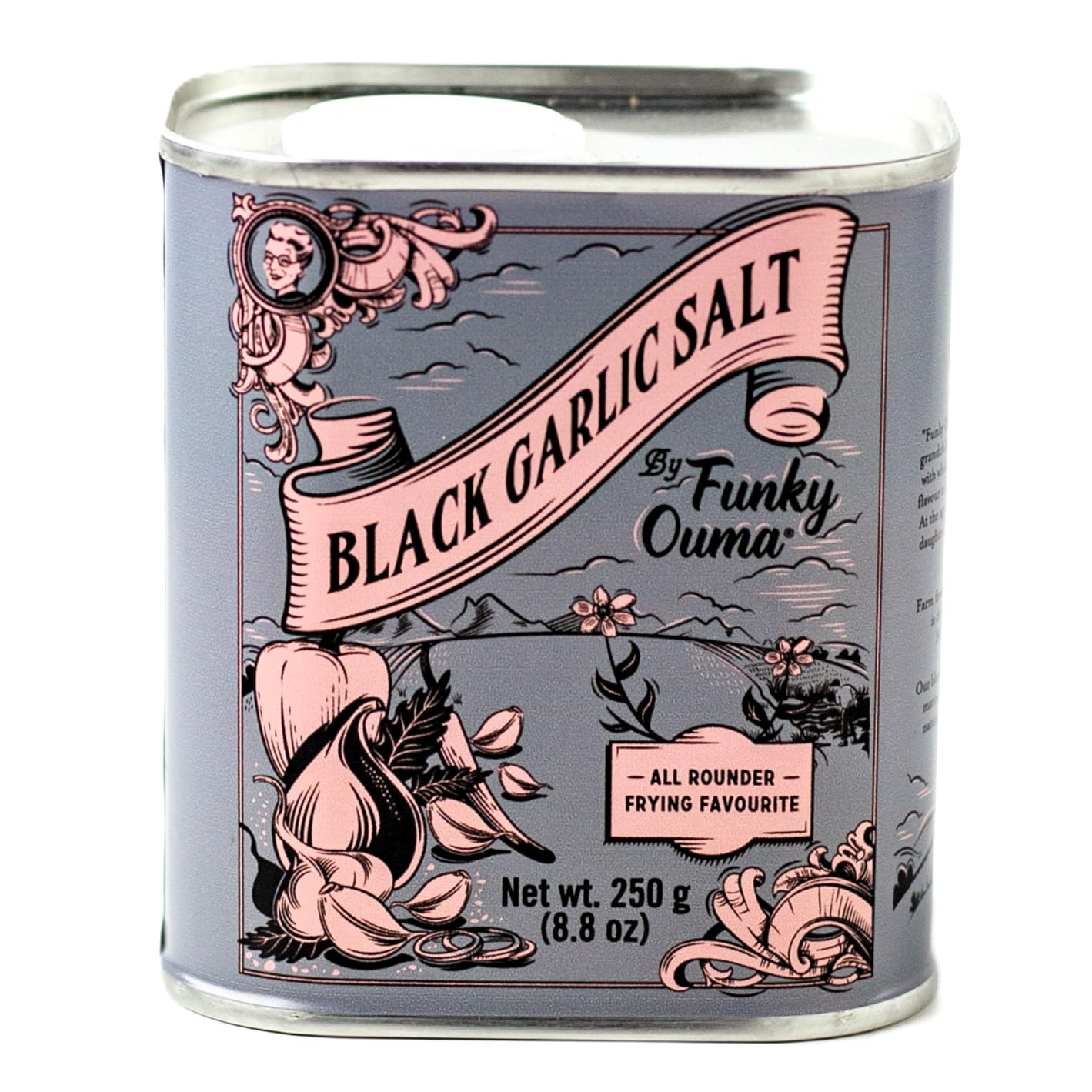 Black Garlic Salt 250g - South African All Purpose Seasoning with Mixed Herbs for Men, Women, Foodies & Dads – Natural, Vegan, Low Sodium – BBQ & Kitchen Essentials