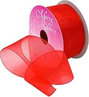 Vista 92 de Morex Ribbon 91803/100-609 Cinta de nailon Organdy, 5/8 pulgadas por 100 yardas, color rojo