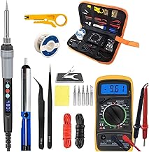 Kit de Ferro de Solda Eletrônico Ferro de solda elétrico digital, solda de visor LCD de temperatura ajustável, kit de ferramentas de reparo de solda dicas Com visor LCD digital